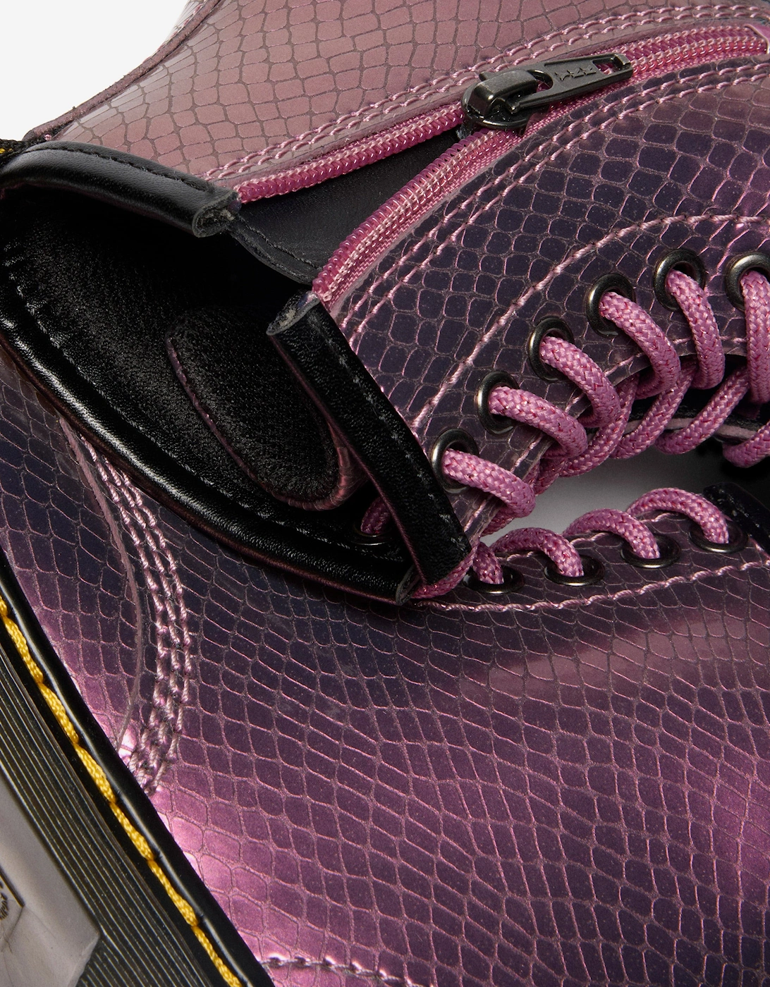 Girls 1460 Reptile Embossed Leather Boots in Purple