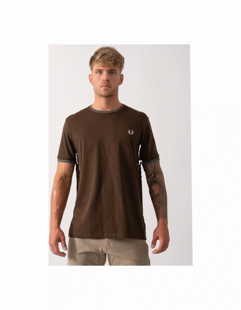 Mens Twin Tipped T-Shirt  - Burnt Tobacco/Stockport Blue 49A