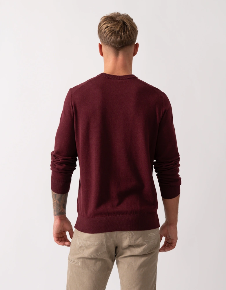 BOSS Orange Kanovano Mens Crew Neck Jumper - Dark Red 604