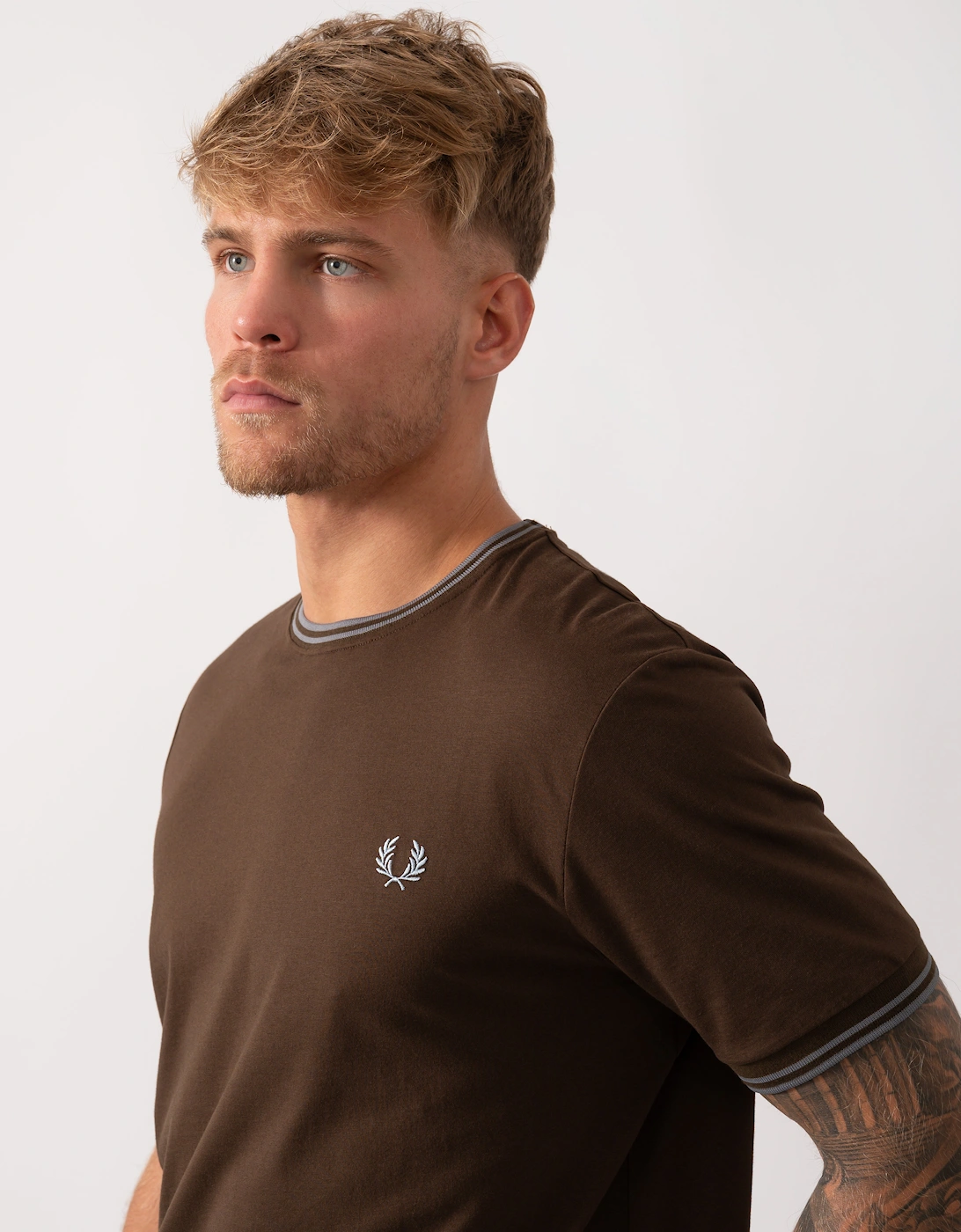 Mens Twin Tipped T-Shirt  - Burnt Tobacco/Stockport Blue 49A