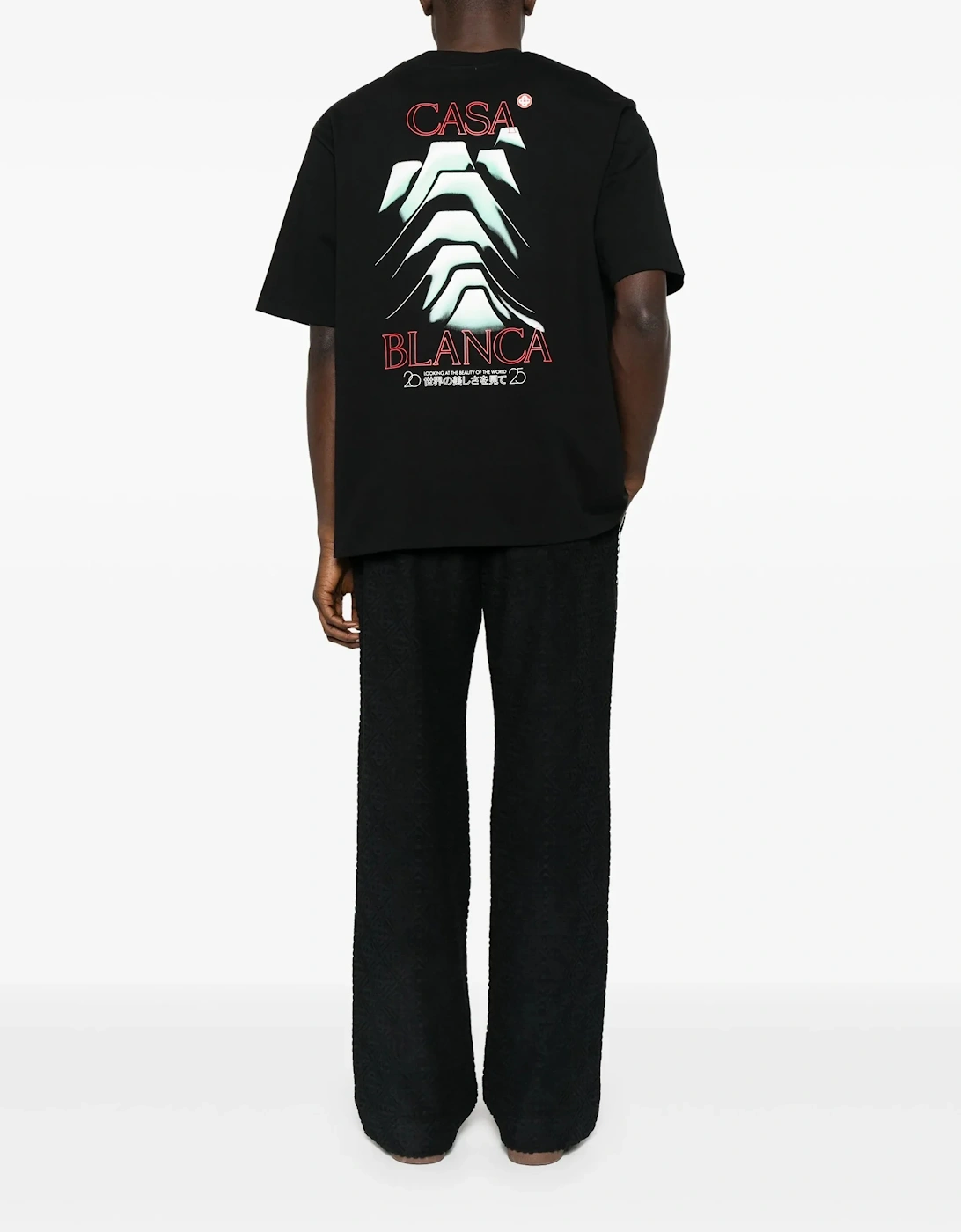 Frosty Mountain Screen Printed Oversized T-Shirt - Black