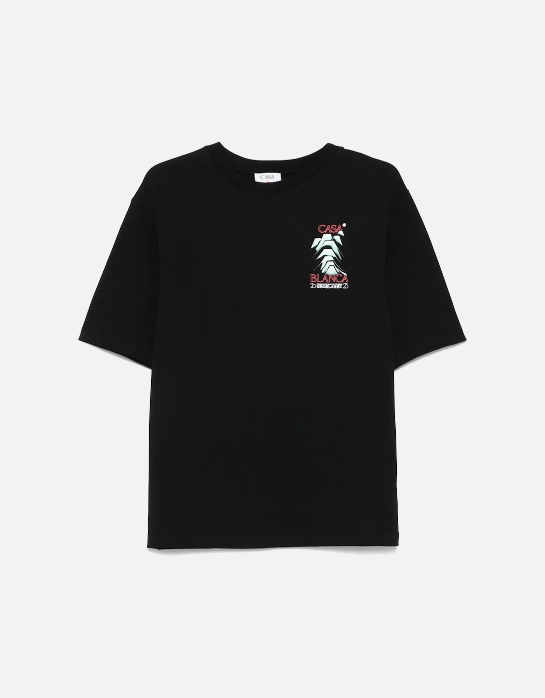Frosty Mountain Screen Printed Oversized T-Shirt - Black