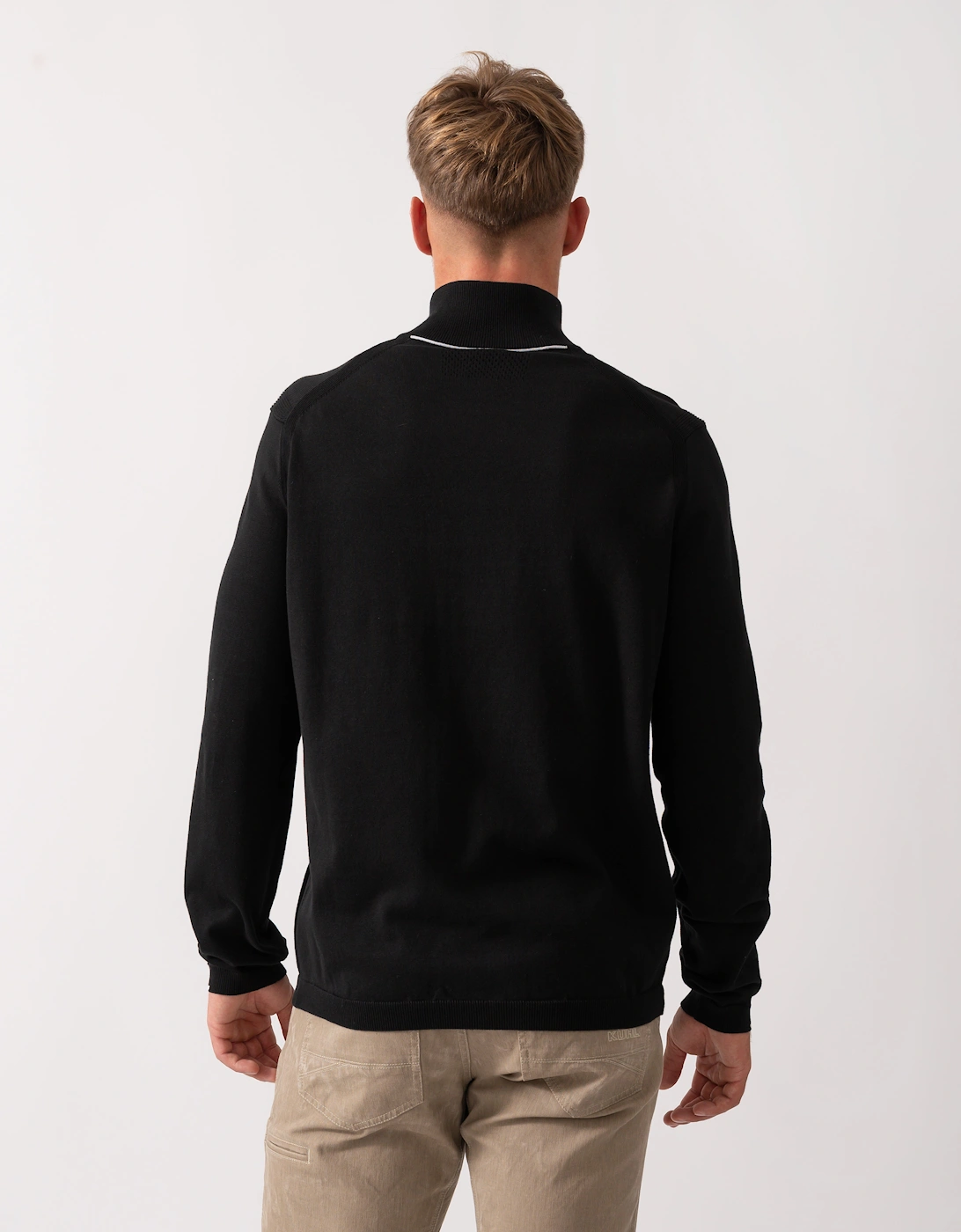 BOSS Green Ever-X Mens Quarter Zip Jumper - Black 001