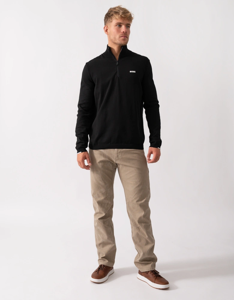 BOSS Green Ever-X Mens Quarter Zip Jumper - Black 001