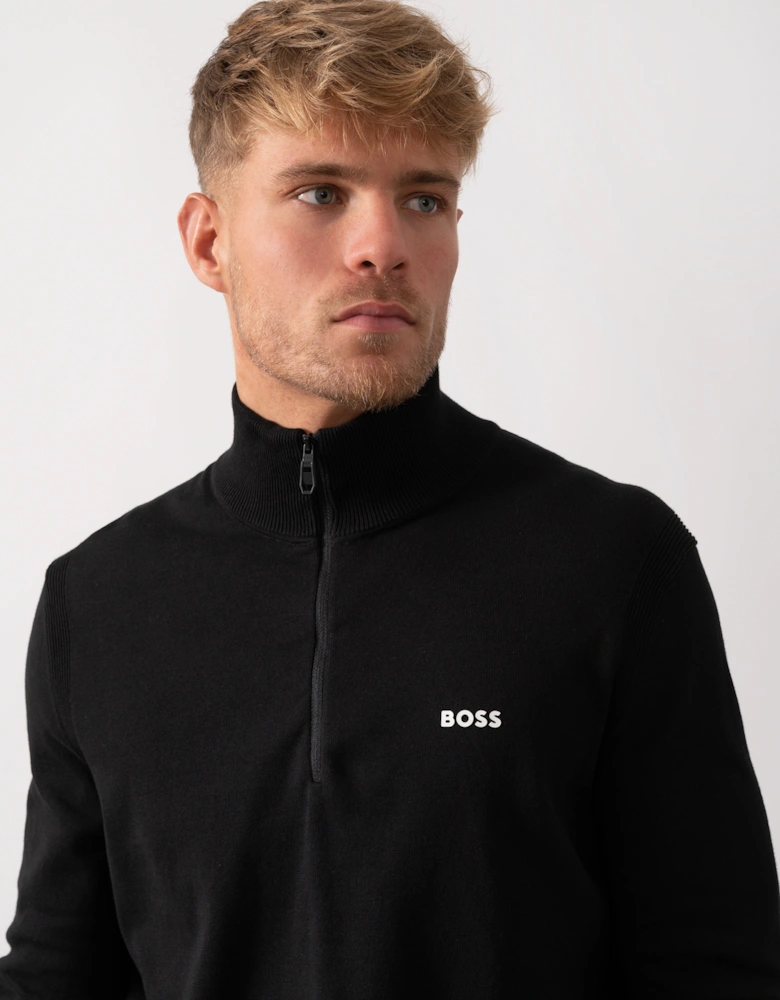 BOSS Green Ever-X Mens Quarter Zip Jumper - Black 001