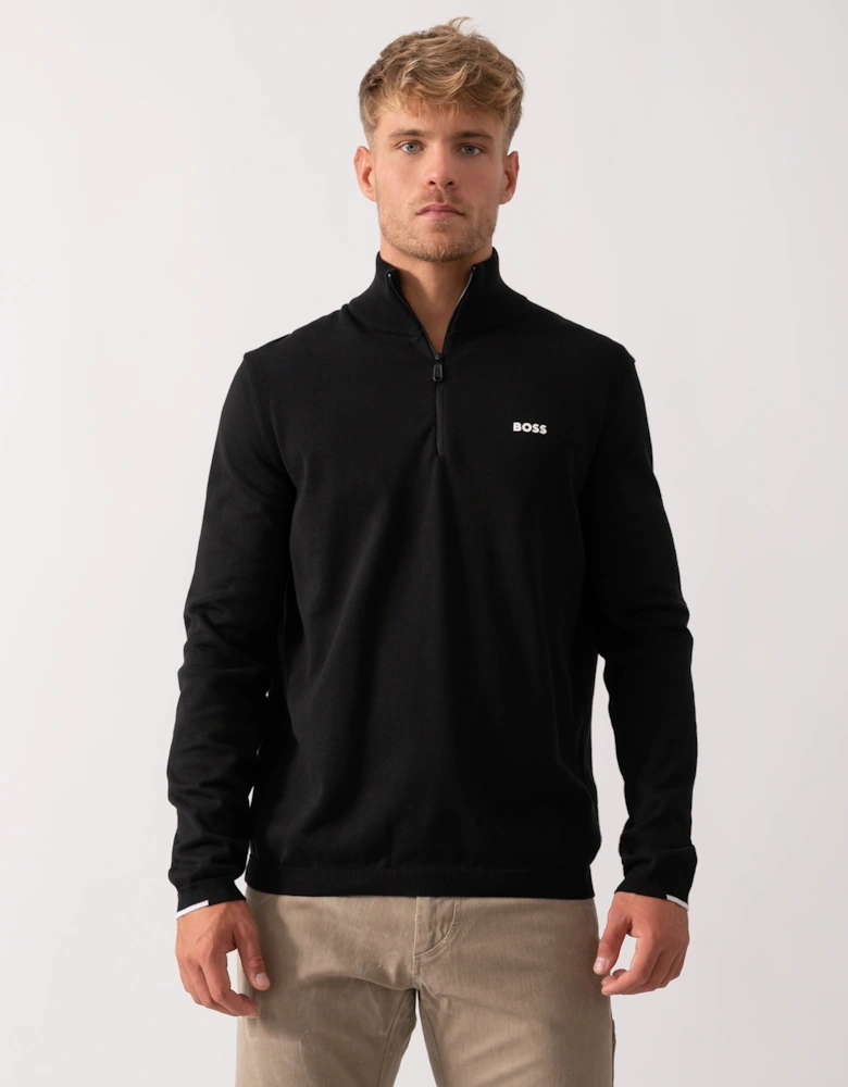 BOSS Green Ever-X Mens Quarter Zip Jumper - Black 001