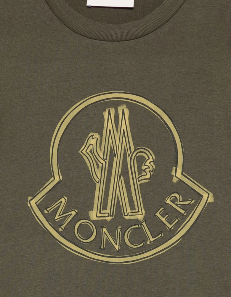 Enfant Boys Logo Print T-Shirt in Green