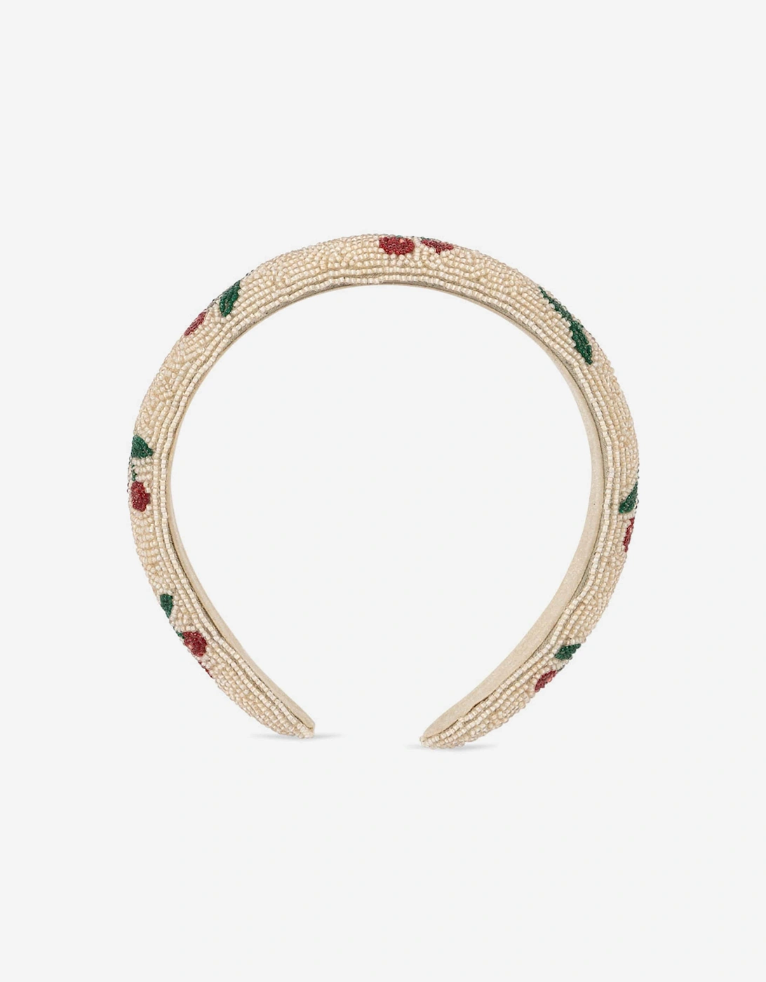 Konges Sløjd Girls Cherry Beaded Headband in Ivory