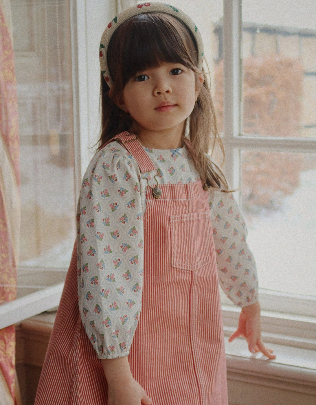 Konges Sløjd Girls Cherry Beaded Headband in Ivory