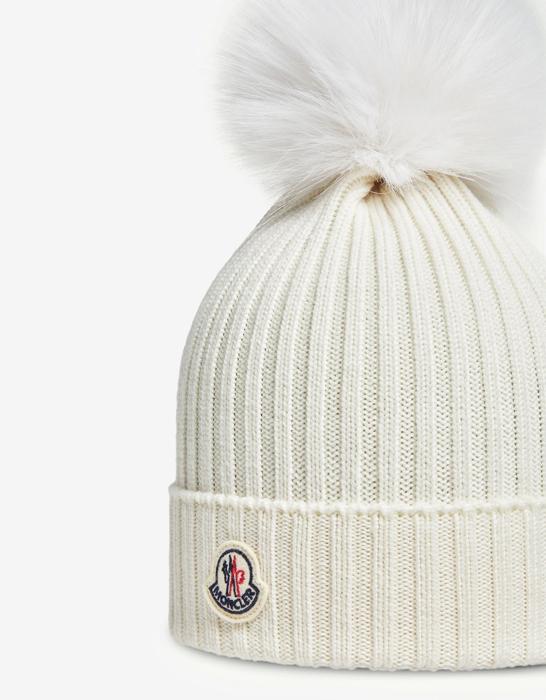 Enfant Girls Knitted Pom Pom Hat in Ivory