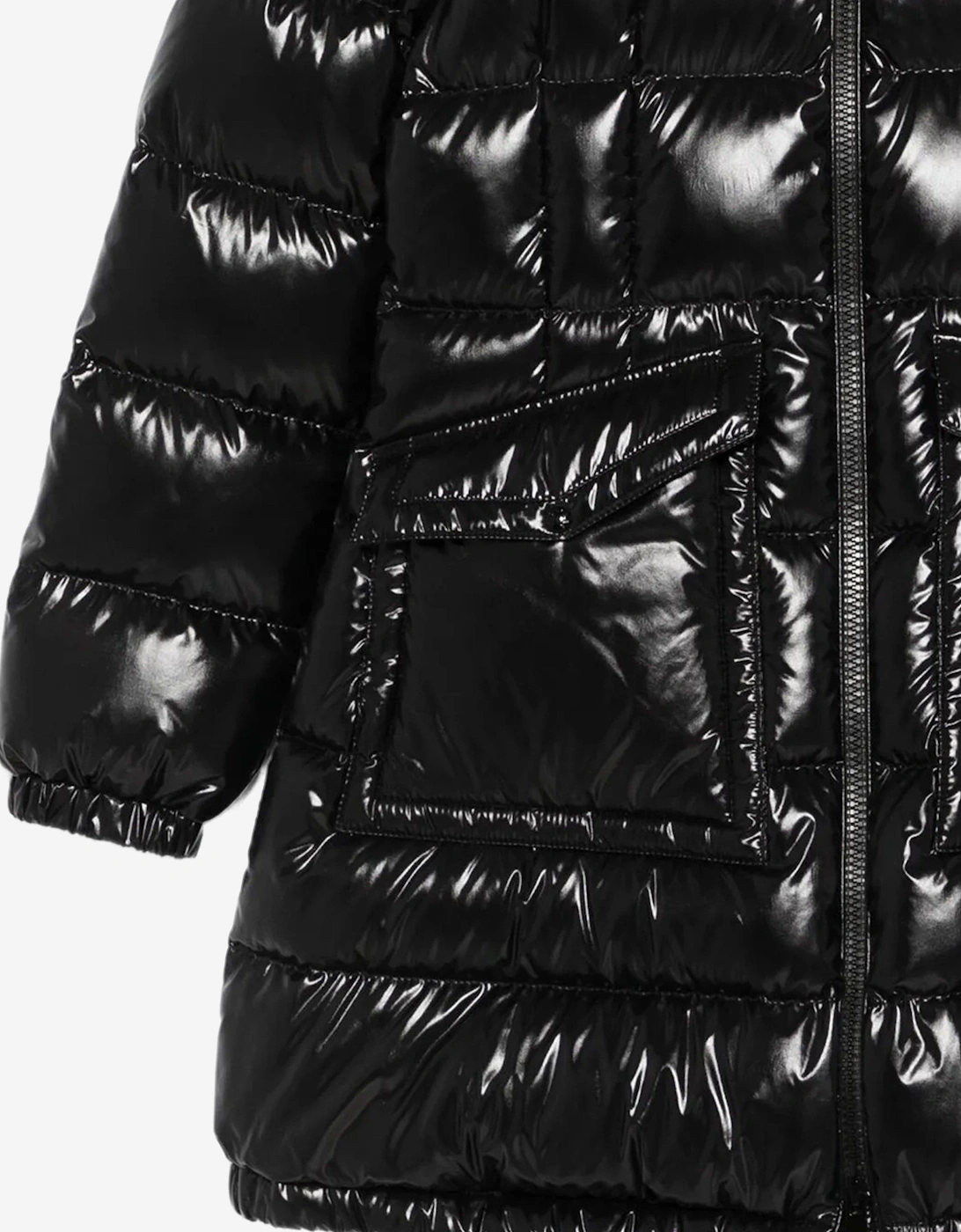 Enfant Girls Aruna Down Padded Long Parka Coat in Black