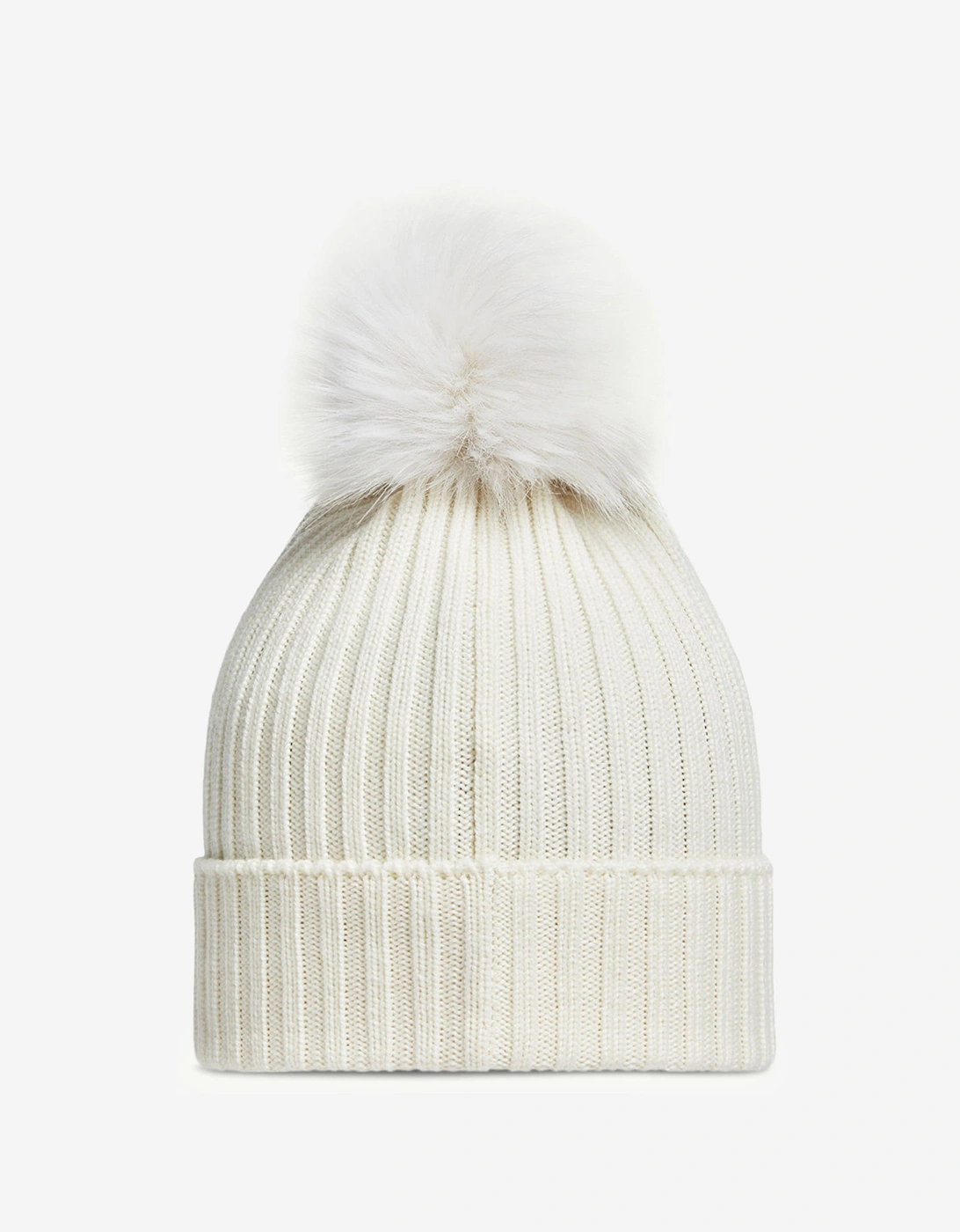 Enfant Girls Knitted Pom Pom Hat in Ivory