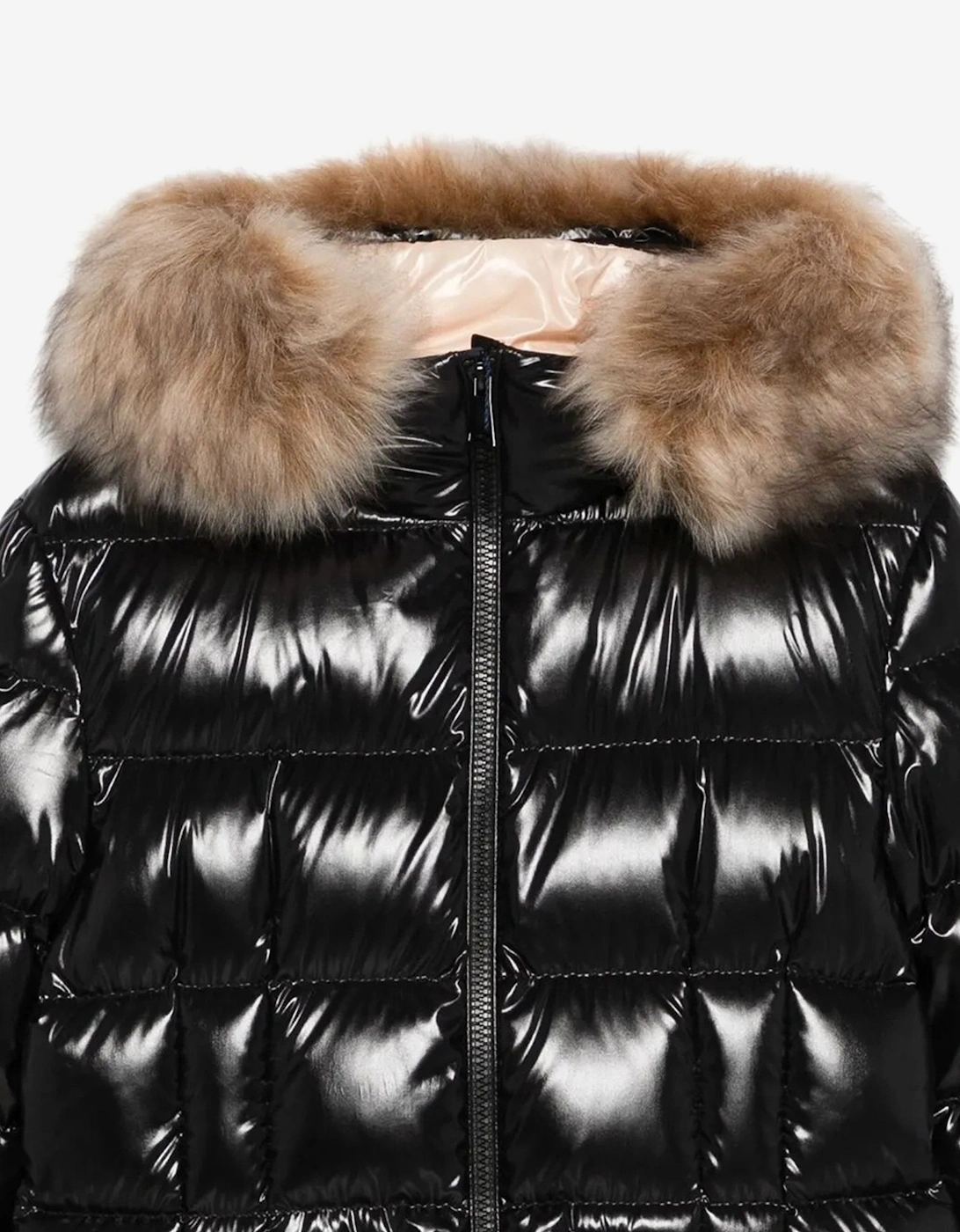 Enfant Girls Aruna Down Padded Long Parka Coat in Black