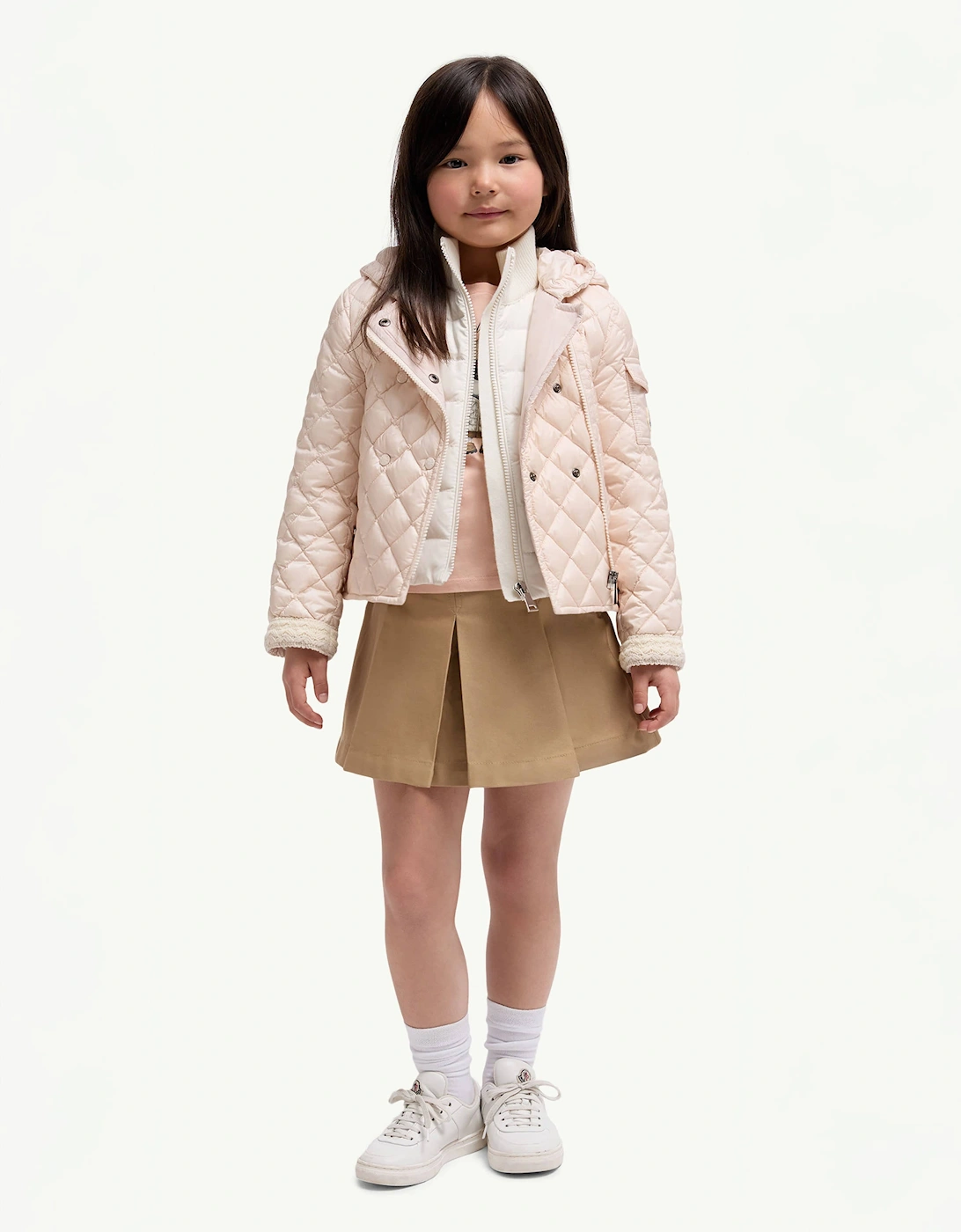 Enfant Girls Pleated Skirt in Beige