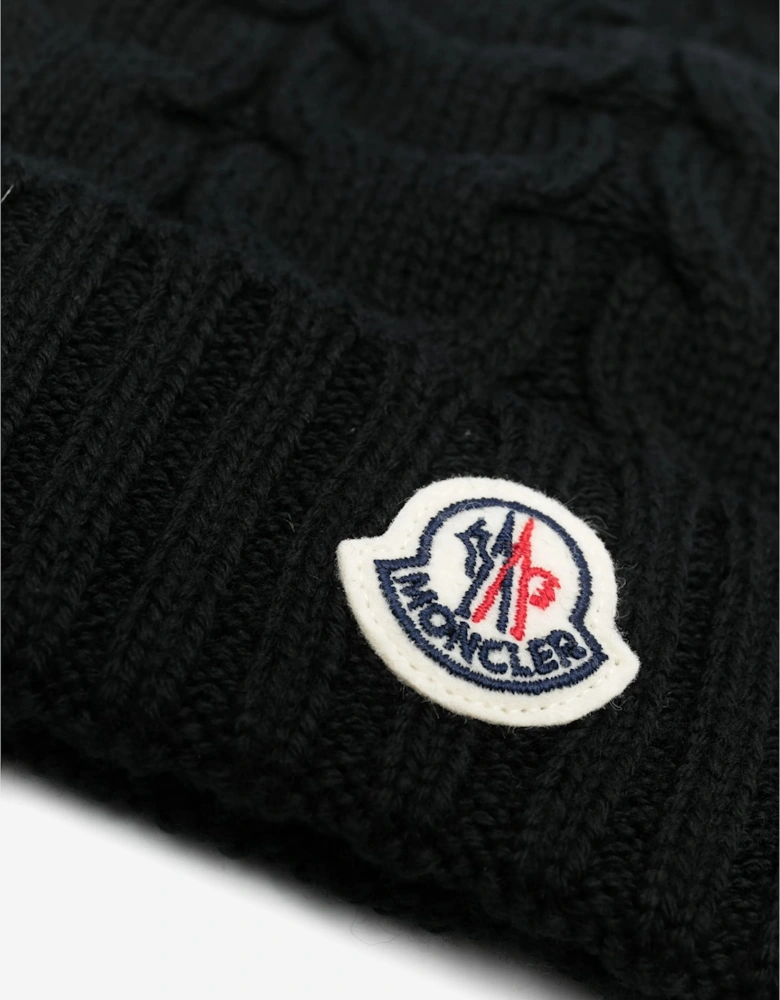 Enfant Boys Wool Knit Beanie Hat in Black