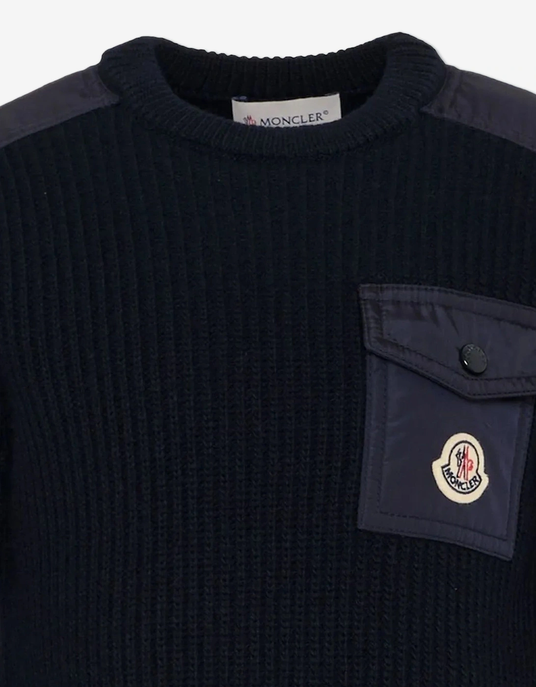 Enfant Boys Wool Logo Pocket Jumper in Navy
