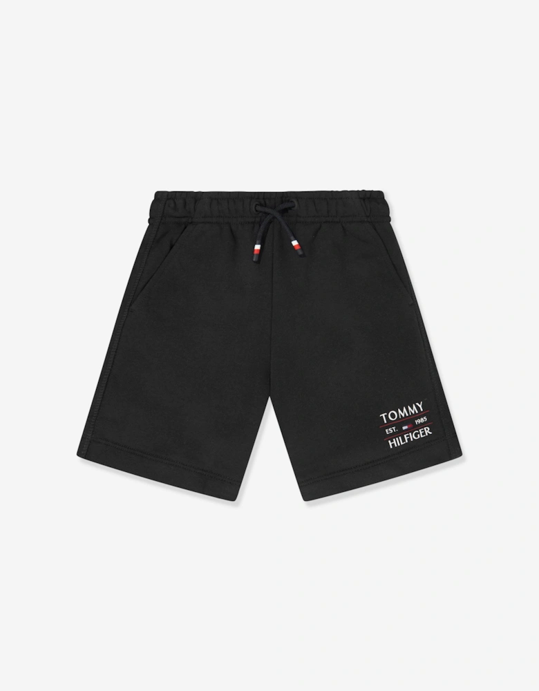 Boys Flag Sweat Shorts in Black