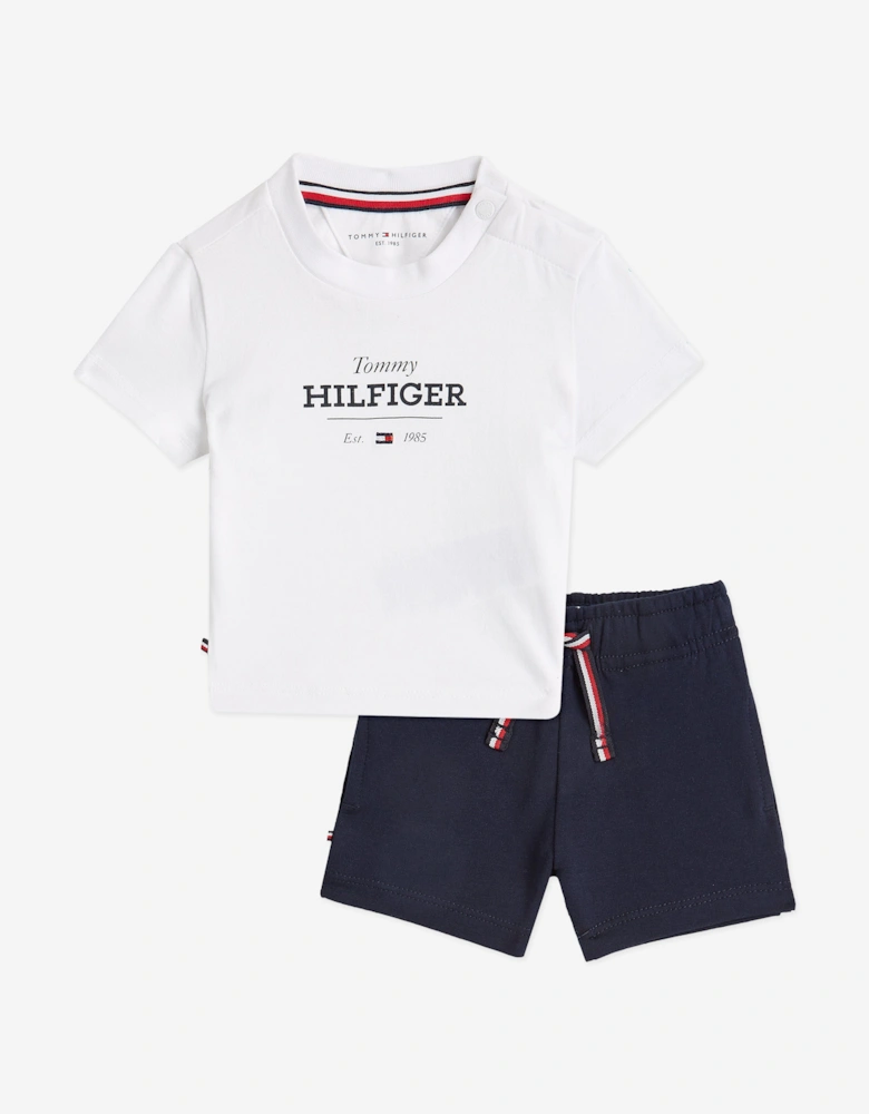 Baby Monotype T-Shirt and Shorts Set in Navy