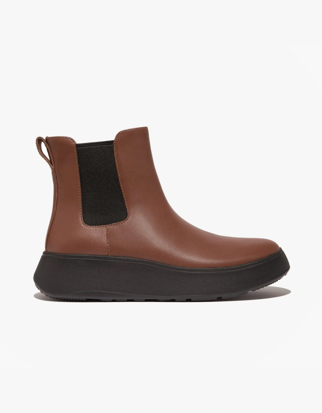 Women's FitFlop F-MODE FLATFORM Womens Chelsea Boots Rich Brown - Size: 8