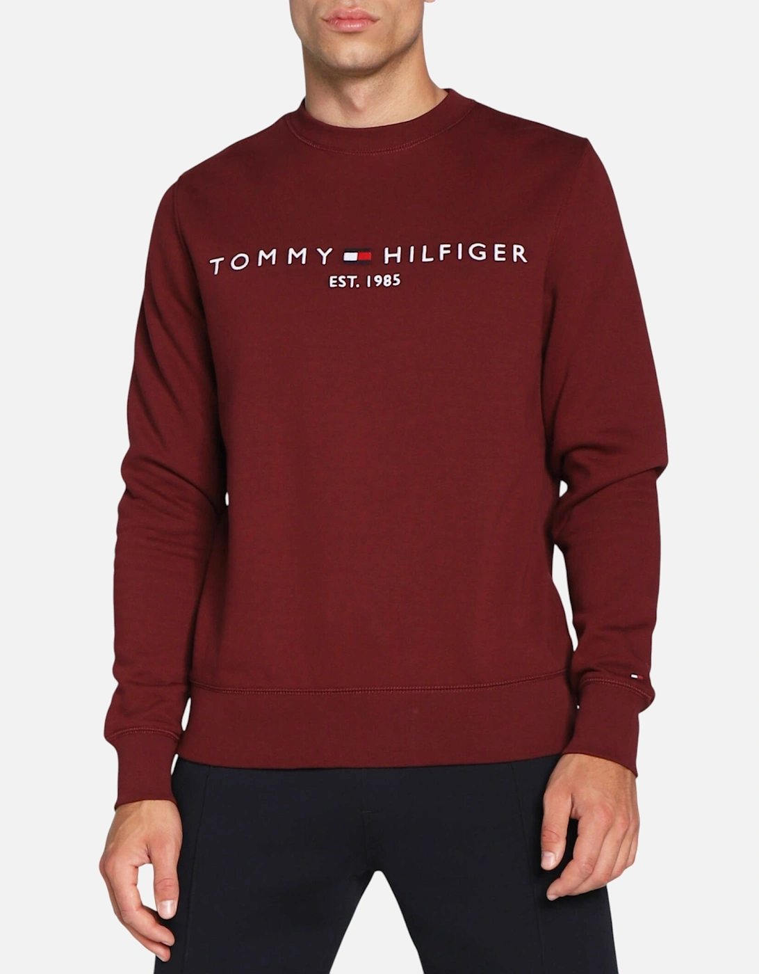 Mens Fleece Sweatshirt Embroidered Logo Pullover Crew Neck Jumper, 5 of 4