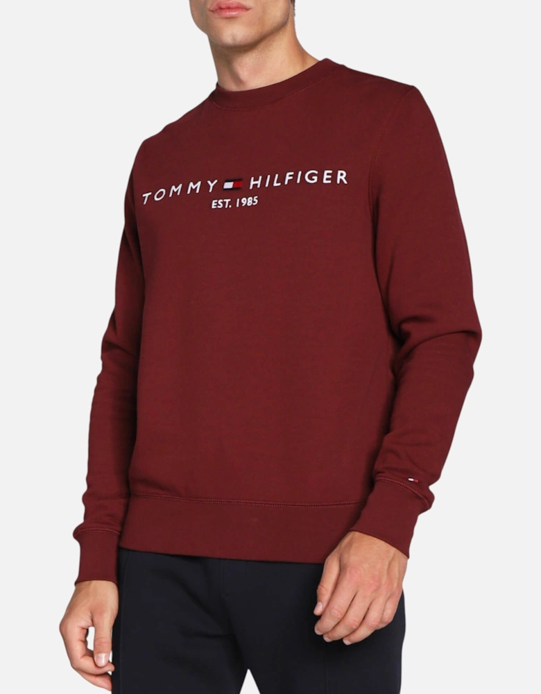 Mens Fleece Sweatshirt Embroidered Logo Pullover Crew Neck Jumper