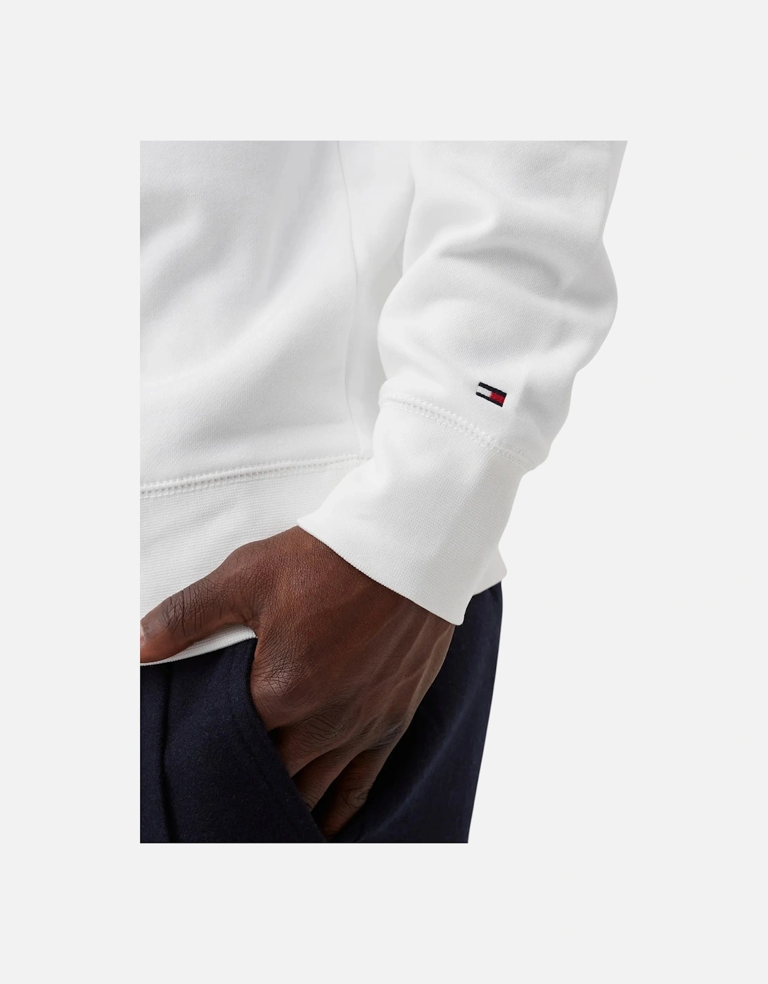 Mens Fleece Sweatshirt Embroidered Logo Pullover Crew Neck Jumper