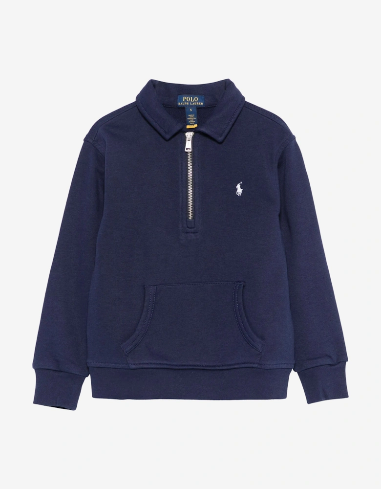 Boys Half Zip Sweatshirt in Navy