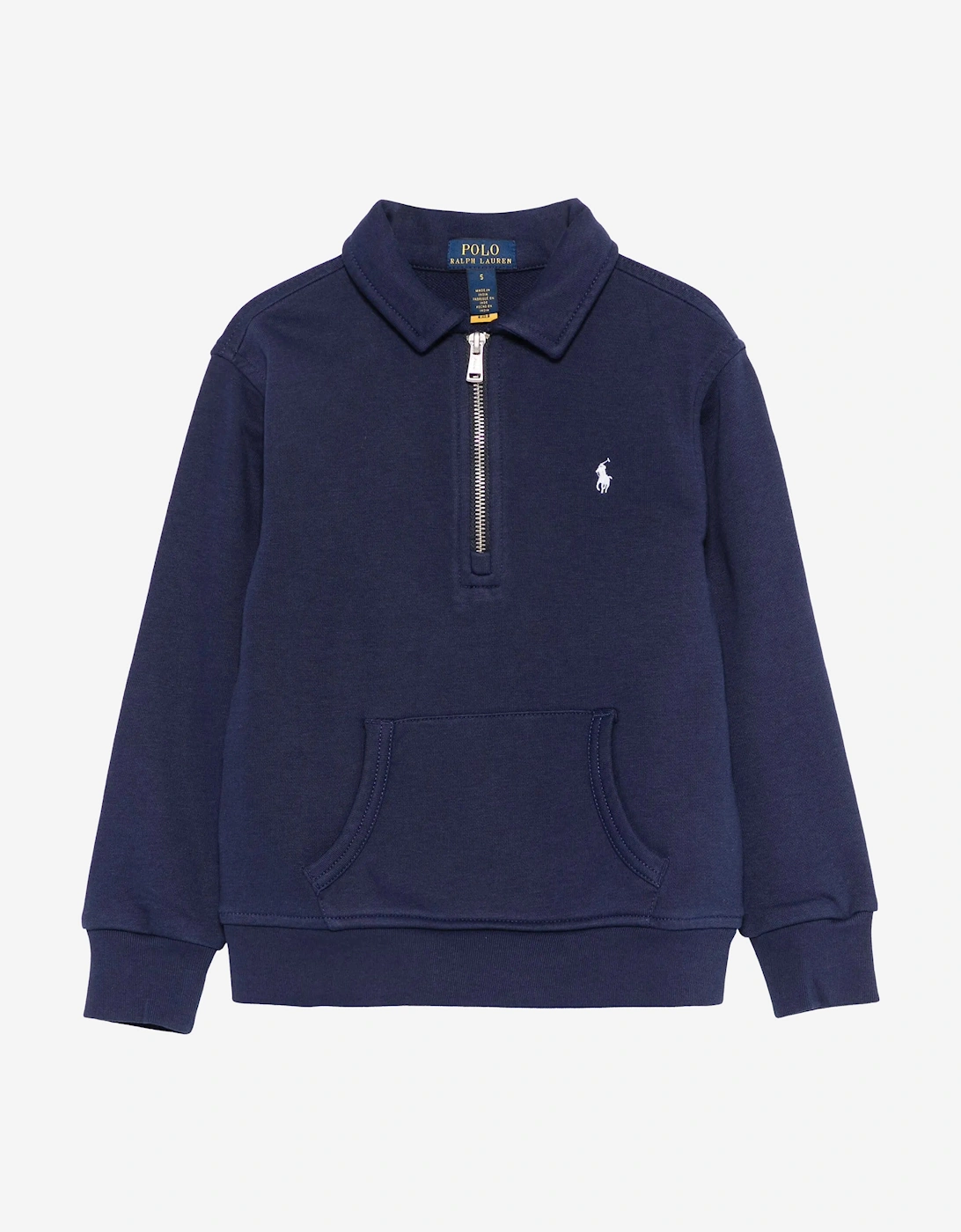 Boys Half Zip Sweatshirt in Navy, 5 of 4