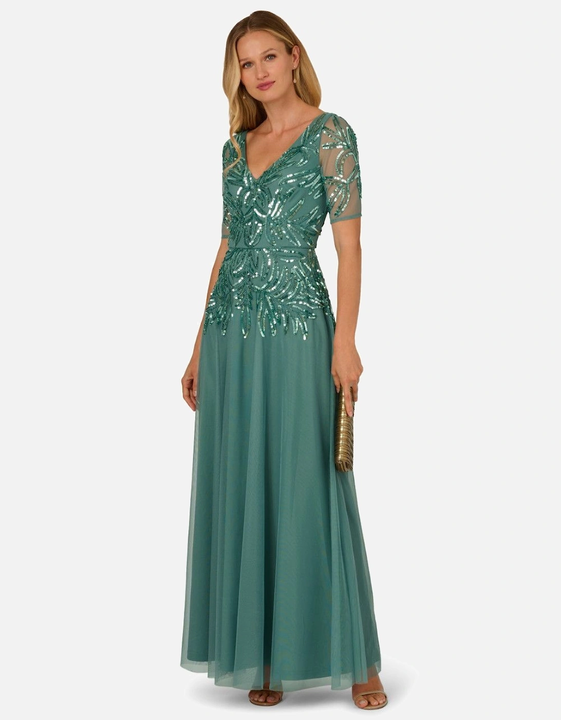Beaded Mesh Long Dress, 2 of 1