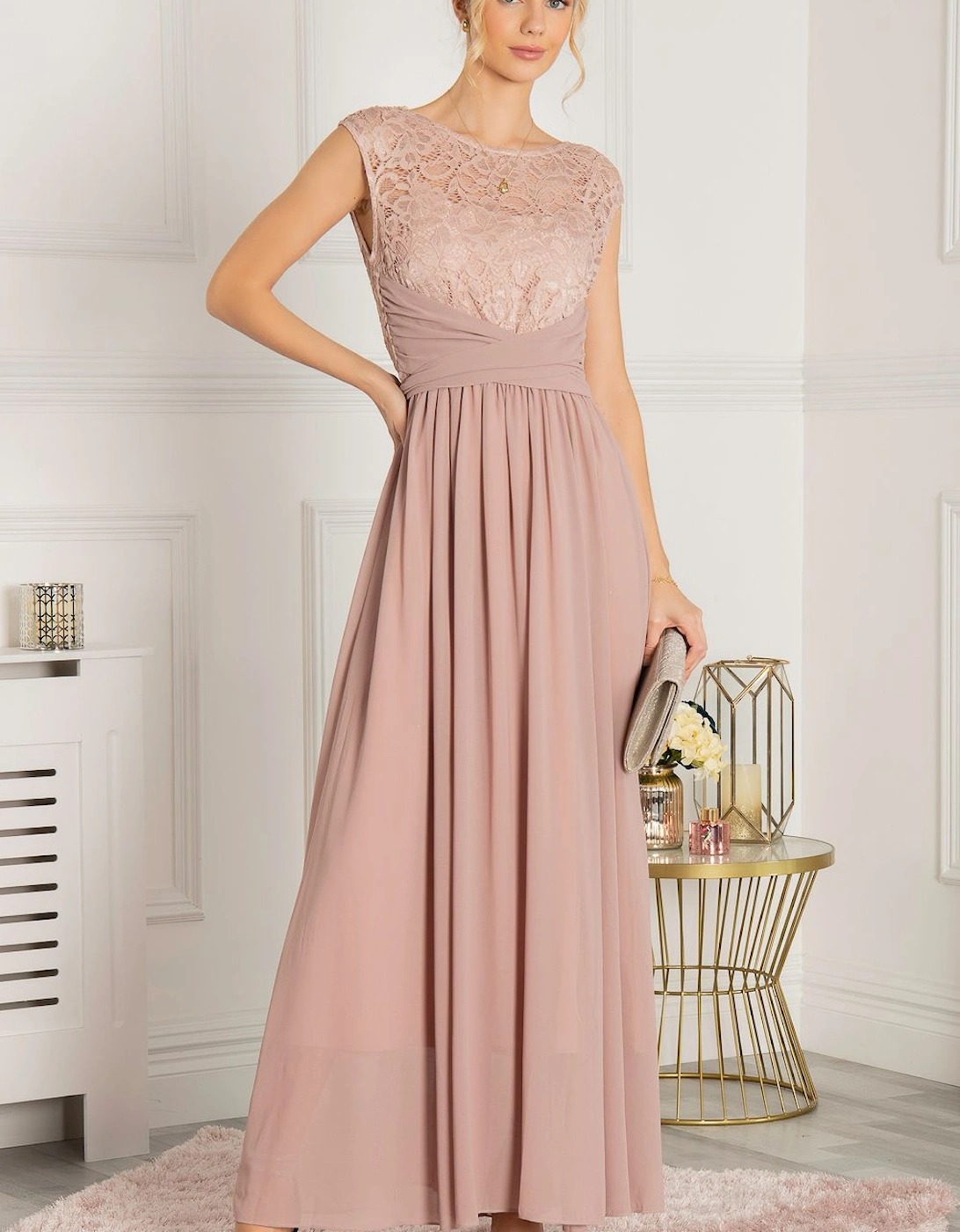 Lace Bodice Maxi Prom Dress, 2 of 1