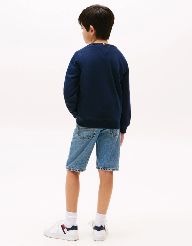 Boys Tommy Flag Sweatshirt in Navy