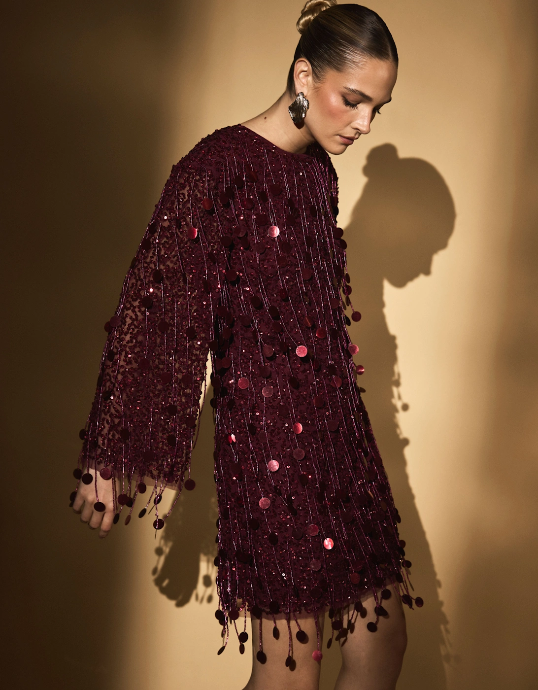 Party Sequin Long Sleeve Midi Dress, 2 of 1