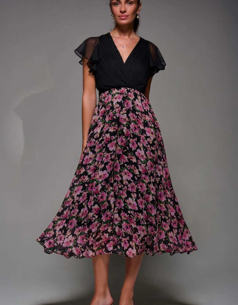 Two Tone Chiffon Midaxi Dress