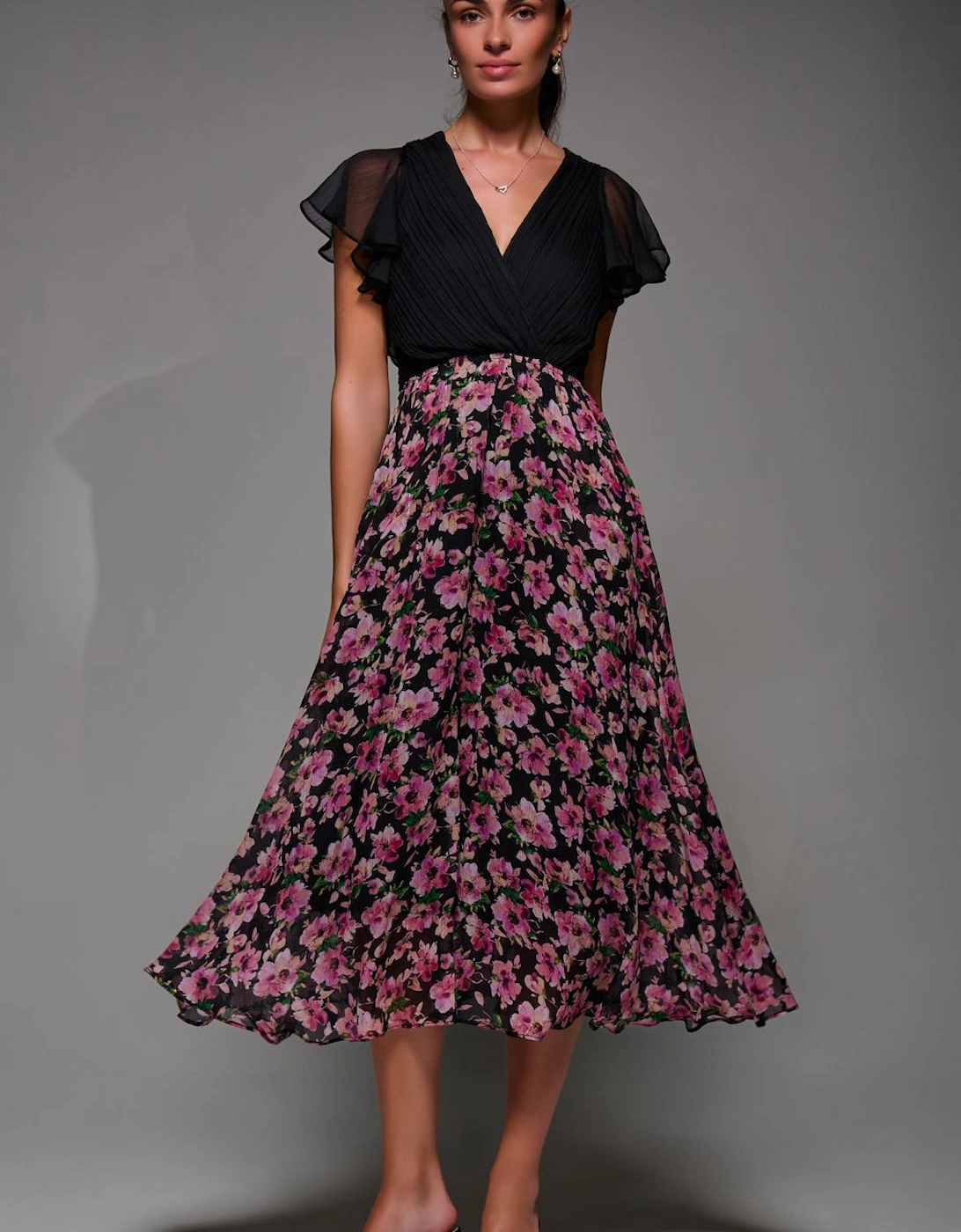 Two Tone Chiffon Midaxi Dress, 2 of 1