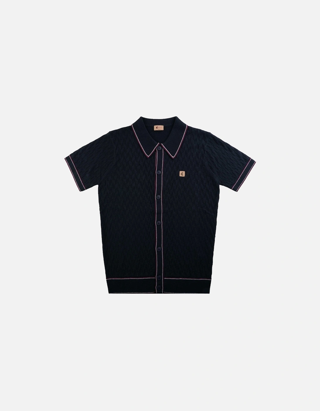 Vintage Shaun Knitted Polo Shirt V54GM14 - Navy, 3 of 2