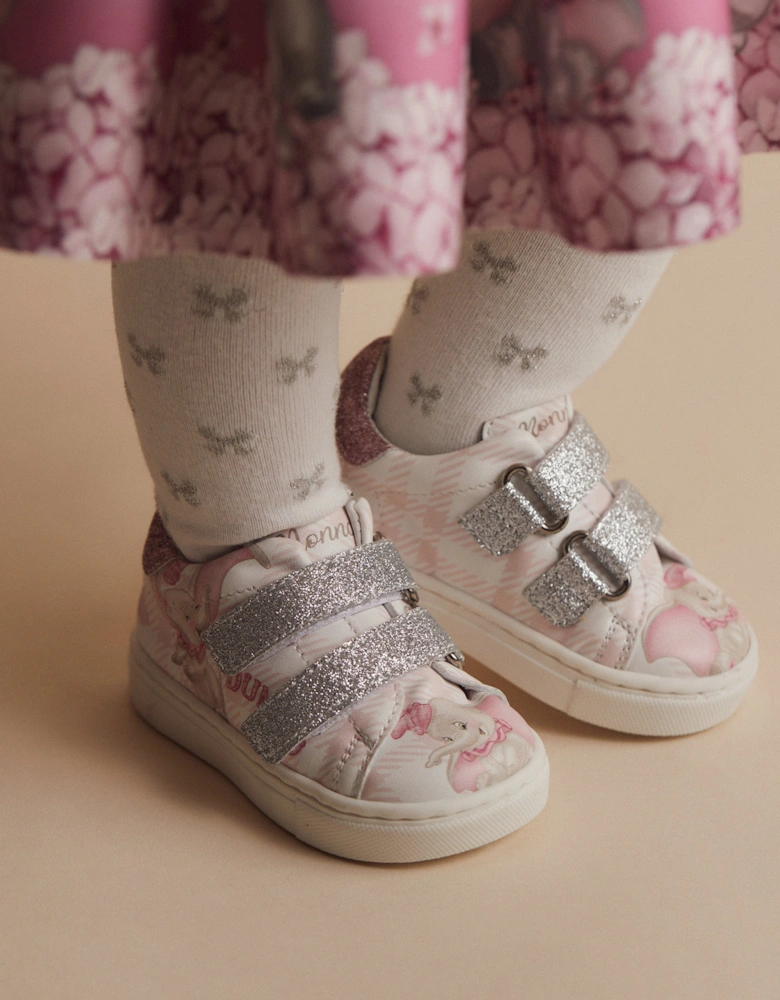 Girls Disney Dumbo Glitter Trainers in Pink