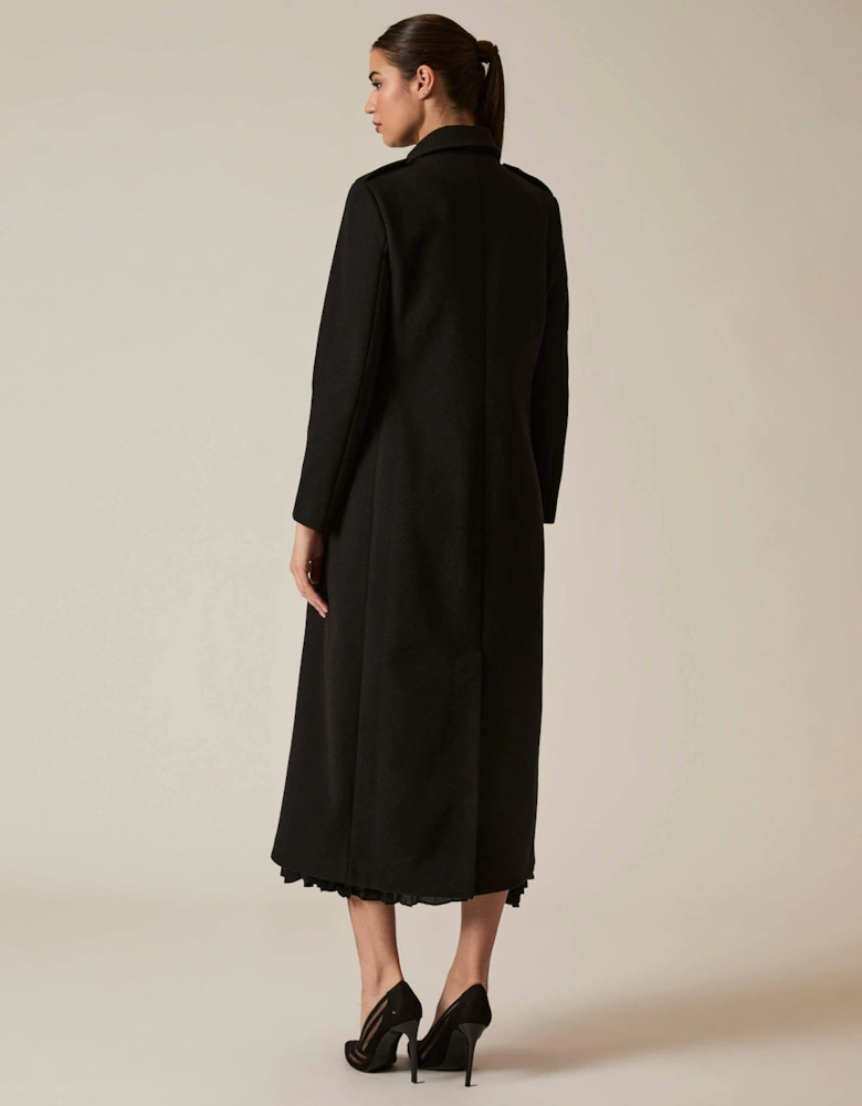 Black Long Military Coat