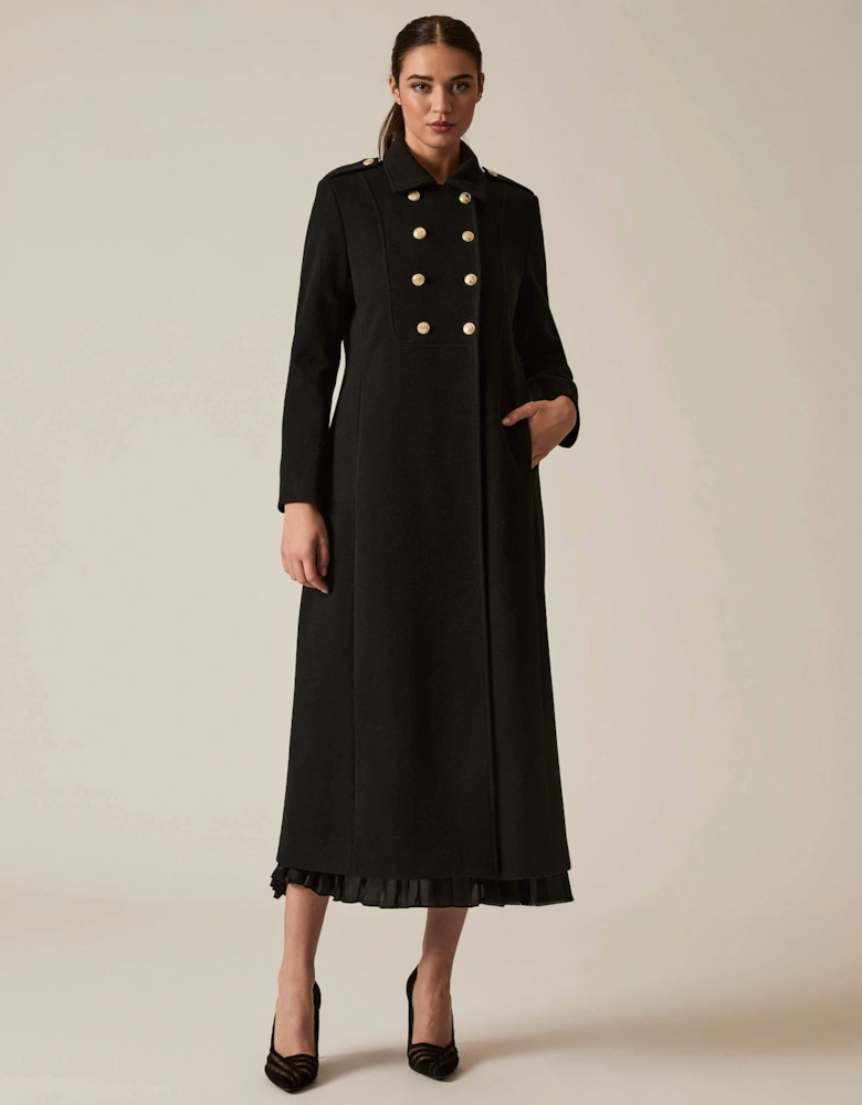 Black Long Military Coat