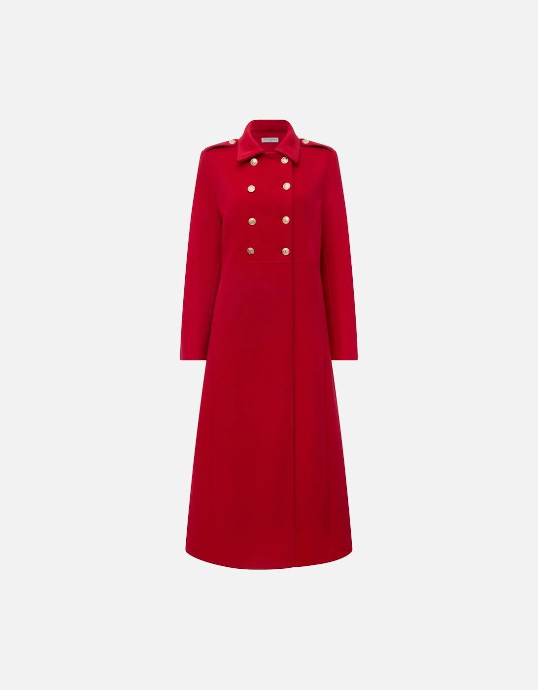 Red Long Military Coat