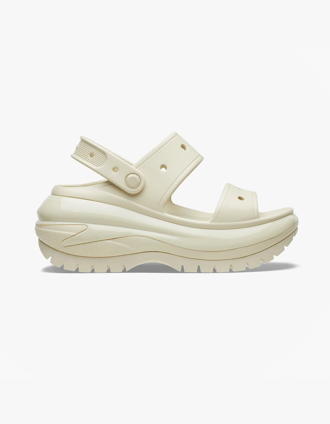 Crocs Women's Cream 207989-2Y2 Mega Crush Sandals Bone - Size: 6