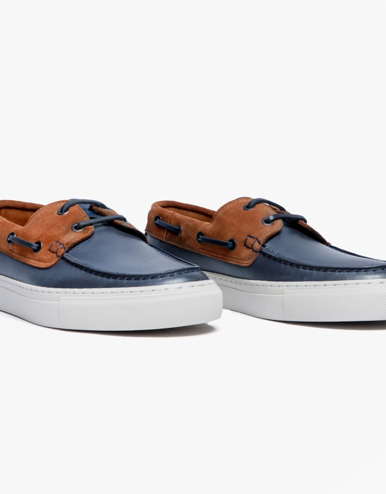 EUENB Mens Boat Shoes Navy