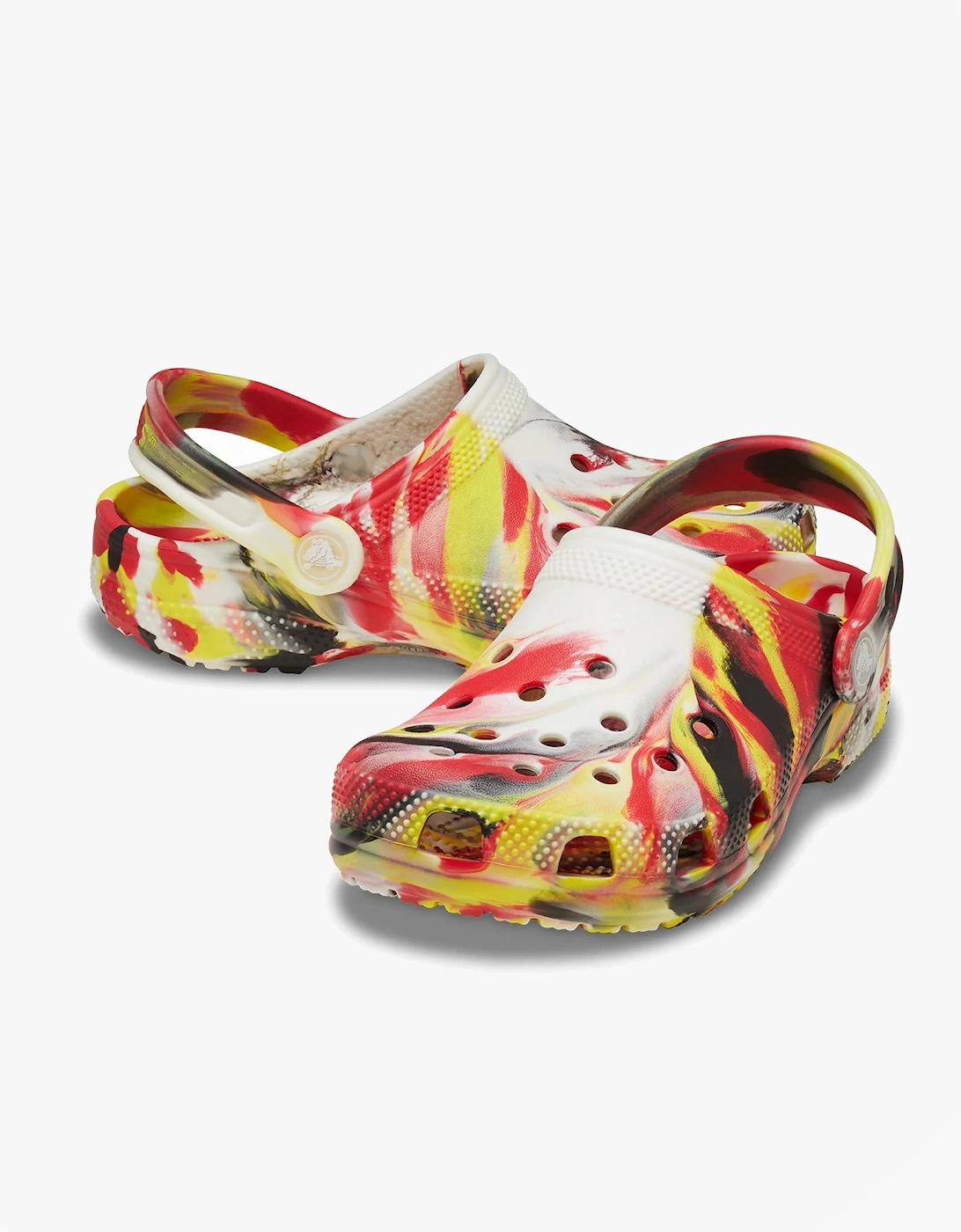 210718-6WE GLOW-IN-THE-DARK MARBLED Unisex Kids Classic Clogs Varsity Red/Multi