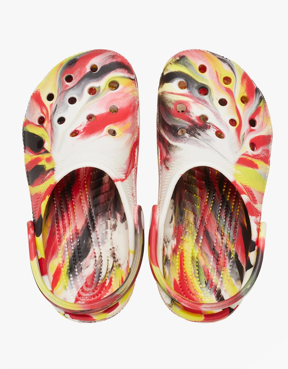 210718-6WE GLOW-IN-THE-DARK MARBLED Unisex Kids Classic Clogs Varsity Red/Multi