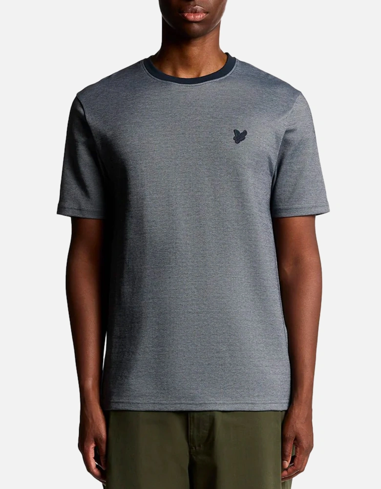 Lyle & Scott Two Tone Pique T-Shirt Chambray Blue