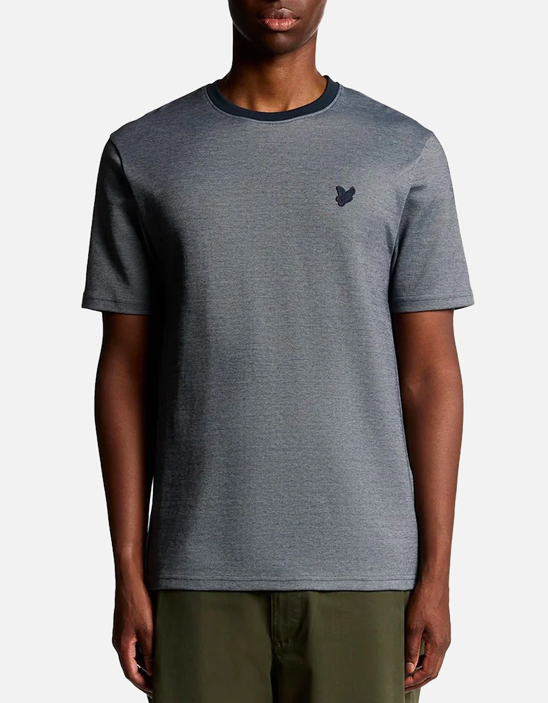 Lyle & Scott Two Tone Pique T-Shirt Chambray Blue