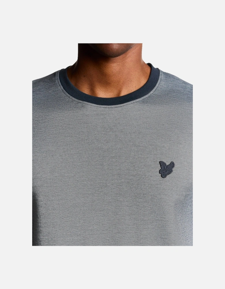 Lyle & Scott Two Tone Pique T-Shirt Chambray Blue