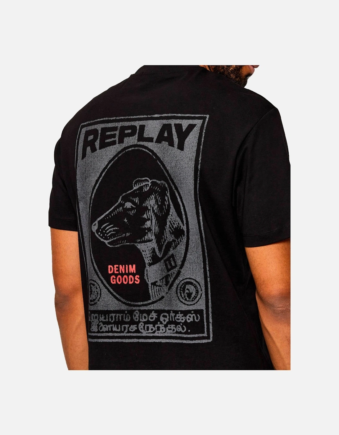 Vintage Dog Print T Shirt Front And Back Print Black