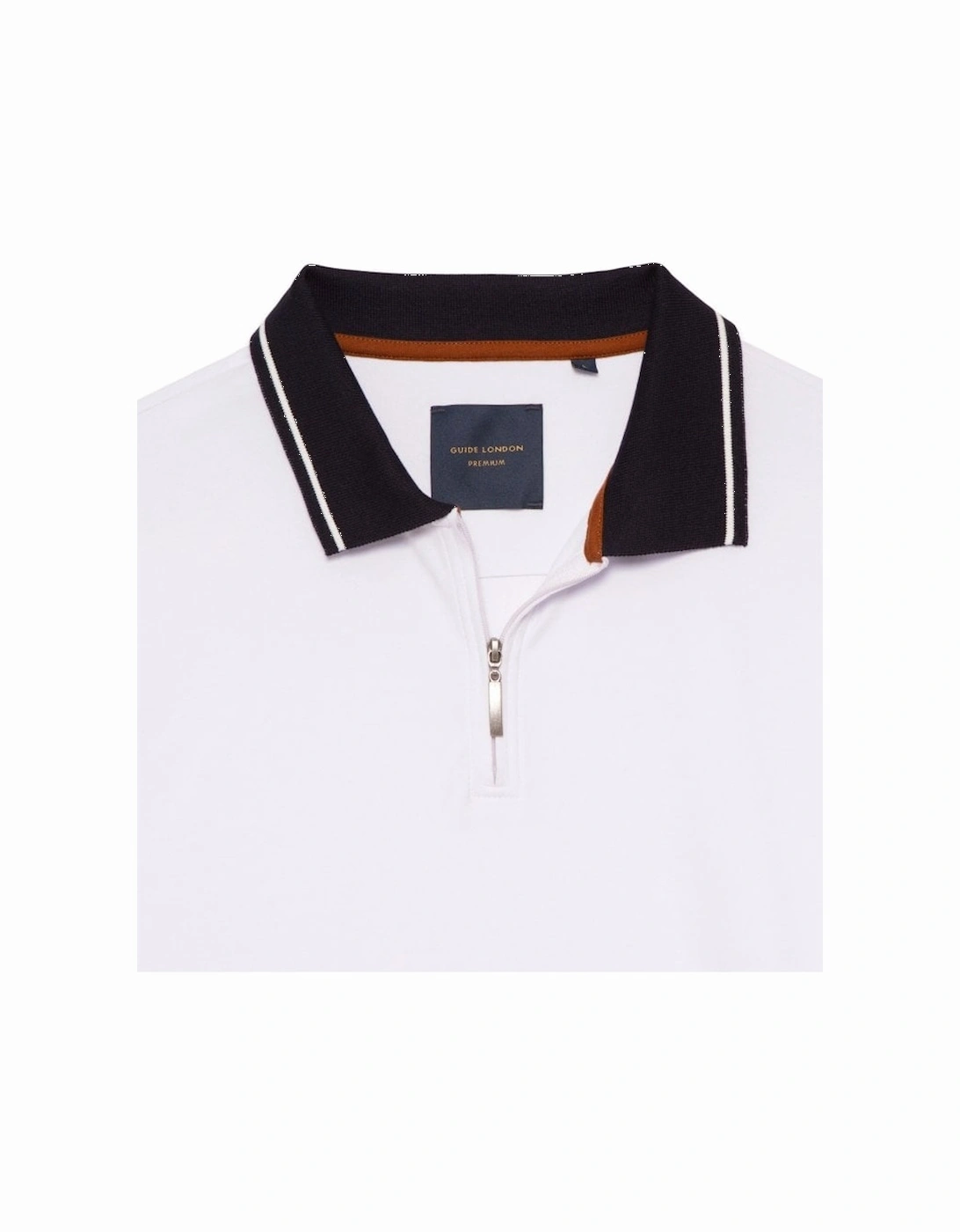 1/4 Zip Polo Shirt White