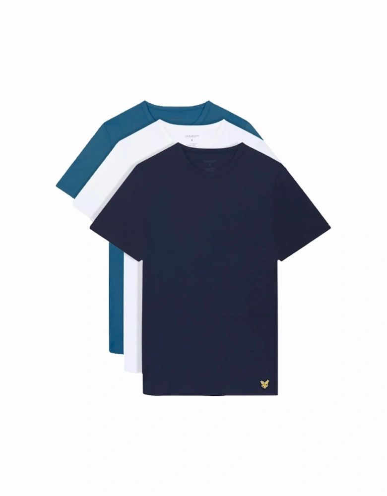 Lyle & Scott Basic 3 Pack T Shirts White/bluestorm/navy
