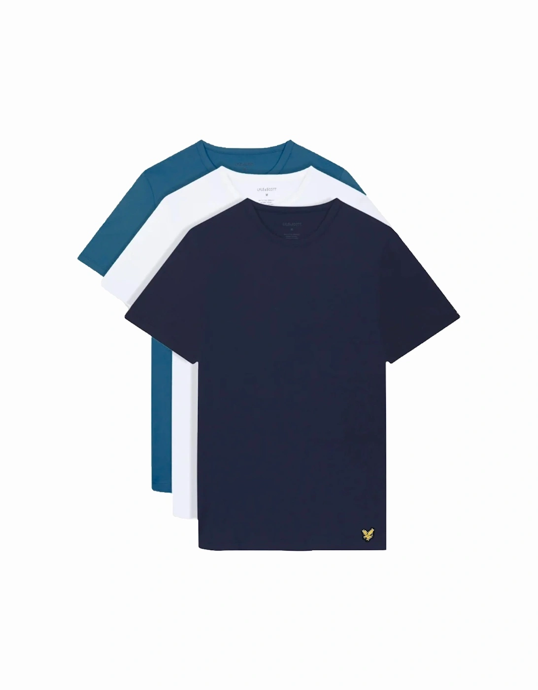 Lyle & Scott Basic 3 Pack T Shirts White/bluestorm/navy, 2 of 1